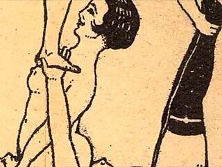 Detailed Erotic Alphabet Featuring Vintage Anime Characters In Retro Style