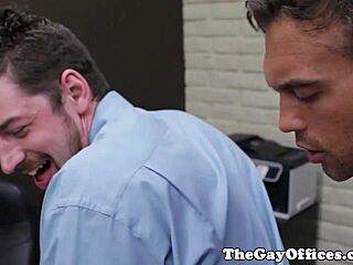 Office hunks engage in muscular group activities