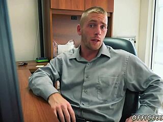 Gay Sex Man Masturbates to Keep Boss Happy