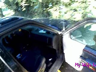 At the picnic area, luna bent over for my monster cock, sucking and assfucking until cum on tits.