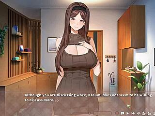 Summer Clover harem game: blonde step sister rides giant cock