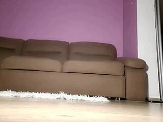 The cuckold gets his balls basted by the blonde mistress