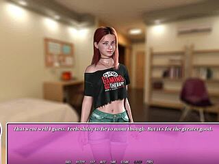 summer in the city with petite redhead enjoying ramen