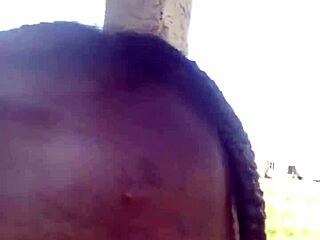 crazy bitch loves twerking her huge ass outside in the sun