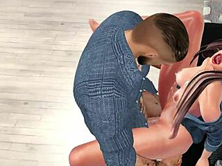 Babydoll dominates blonde guy with strap-on in extreme bdsm 😏