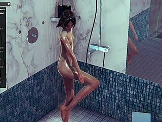 yo, skinny hentai babe banging in shower! 🚿