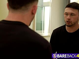 I receive rimjob and blowjob from tattooed gay hunk