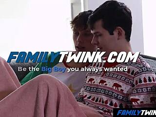 Damn! Gay fathers trade twinks for Christmas riding action!