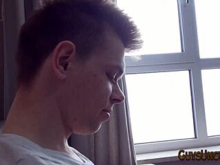 watch this uncut hunk stroke his cock solo