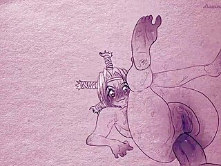 Sketching Hunter x Hunter Menchi in steamy 2D hentai action. Paper and pencils bring wild cartoon sex to life.