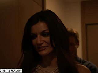 tonight's girlfriend becky bandini bathes for client before wild action. she teases him hard.