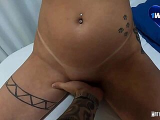 Brazilian Amateur With Pierced Tits Sucks Brunette's Tight Pussy