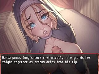 Nun's First Blowjob And Facial In Harem World