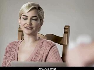 blonde cheats with big tits in forbidden seduction play. steamy affair unfolds with raw teasing.