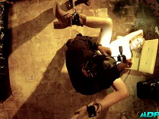 Brunette pornstar takes fist deep in ass while licking and sucking in threesome