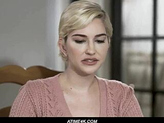 blonde cheats with big tits in forbidden seduction play. steamy affair unfolds with raw teasing.