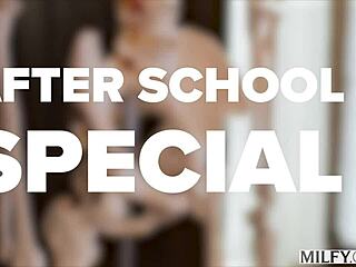 Fit Blonde Teacher Millie Detains Bad Boy for Fun