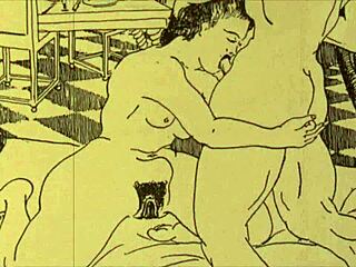 Wow, this vintage erotic drawing is straight outta history! 🖼️