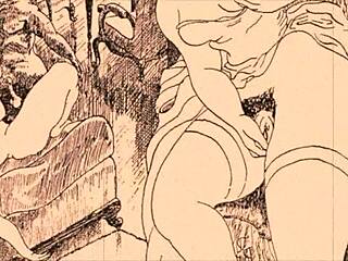 Wow, this vintage erotic drawing is straight outta history! 🖼️