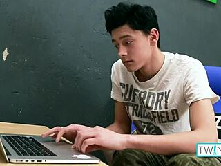 Dark Haired Gay Teen Logan Jerks Off Massive Hard Cock