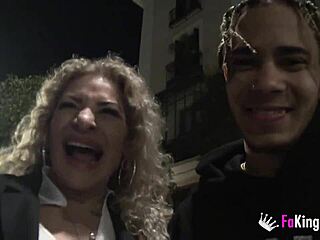 Blonde Vanesa 50 Inserts Plug in Street Before Banging Young Black