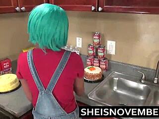 Step Brother Convinces Cute Step Sister Msnovember To Fuck In Kitchen Sex & Head!