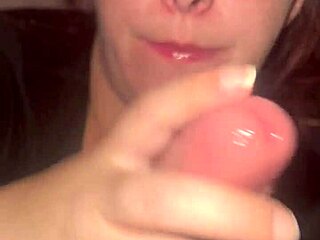 Anime girl gives quick blowjob before work.