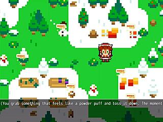 Christmas hentai game with Poppy covered in hot cum