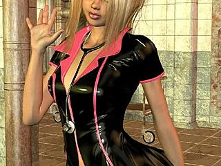3D Nurse in Latex Teases with Sultry Style