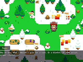 Christmas hentai game with Poppy covered in hot cum