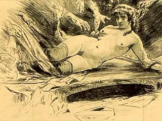 Vintage erotic art showcasing sensual retro cartoon styles in detail