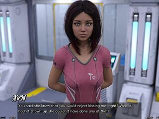 Hey, wanna stretch out with this big boobs milf in space?