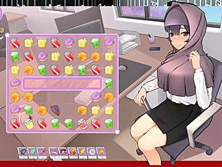 Tsundere milf z hentai gry drażni mnie wielkimi cyckami wyskakującymi z bluzki