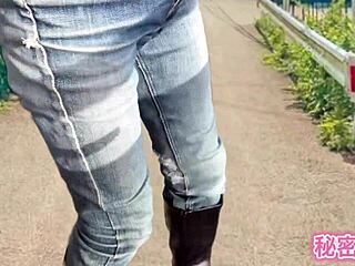 Am I weird showin’ my ass in torn jeans outdoors masturbatin’ in boots?