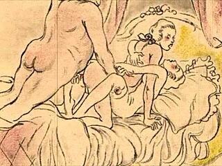 vintage erotic art teases with subtle seductive charm in every stroke.