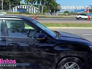 Yo, Lina Nakamura got drilled by trucker John Coffee raw!