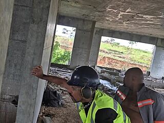 after everyone left, workers got busy in the construction site