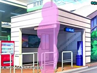 Swimming instructor frets over her breasts in anime scene.