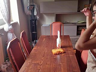 I cleaned neighbor's table took off panties will he like 😏
