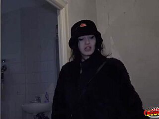 So, this crazy skinny goth girl Brisen got wild at casting. Loved rough rimjob and deepthroat!