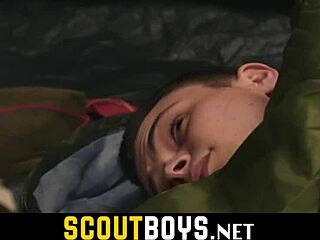 Tiny gay boy scouts are woken up by their leader for a group activity on scoutboys net