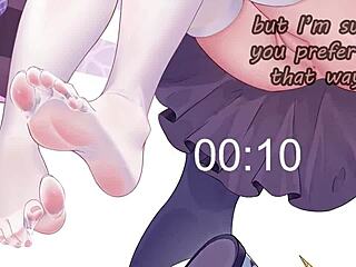 Anime feet joi featuring Hu Tao with femdom edging and humiliation instructions