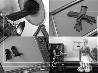 Pussy juices drip everywhere as brunette girls pound each other with toys long and hard. Clothes ripped in wild European action.