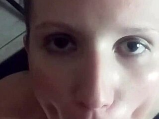 lena starr just got cum splashed in her eye after sucking big black cock