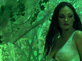 Caught masturbating in the forest, this brunette got her tight ass pounded hard