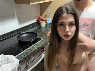 Got pounded quick in the kitchen by stepdad! OMG, he finishes so fast! 😱