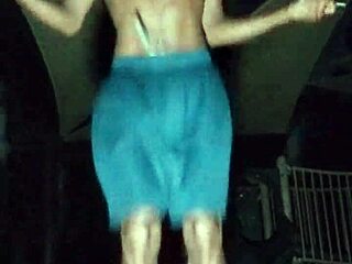 yo, wanna see my skinny roommate work out in the dorm?