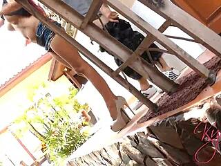 Teeny In Miniskirt Seduces Roofer With Pussy