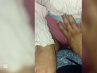 brunette babe wakes to find her friend masturbating in bed