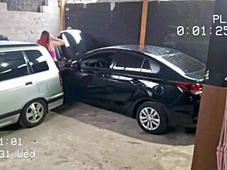 Redhead amateur takes car to mechanic and gets fucked